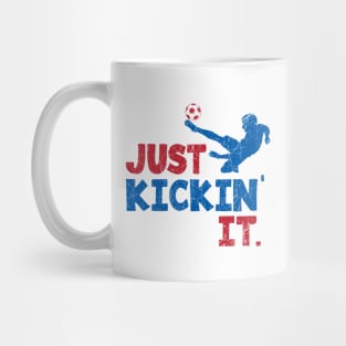 Soccer, Just Kickin' It. Red, White, & Blue © GraphicLoveShop Mug